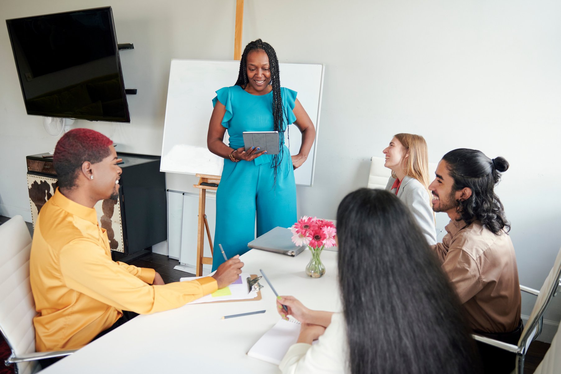 Businesswoman Leading a Meeting